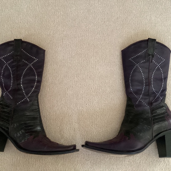 Arnold Churgin purple and black boots - Picture 2 of 7